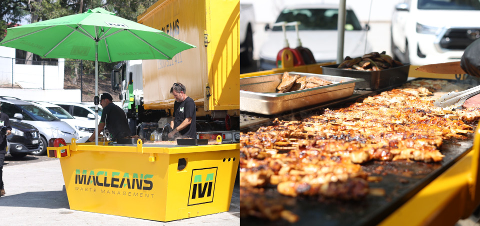 Macleans skip bin BBQ at a client event