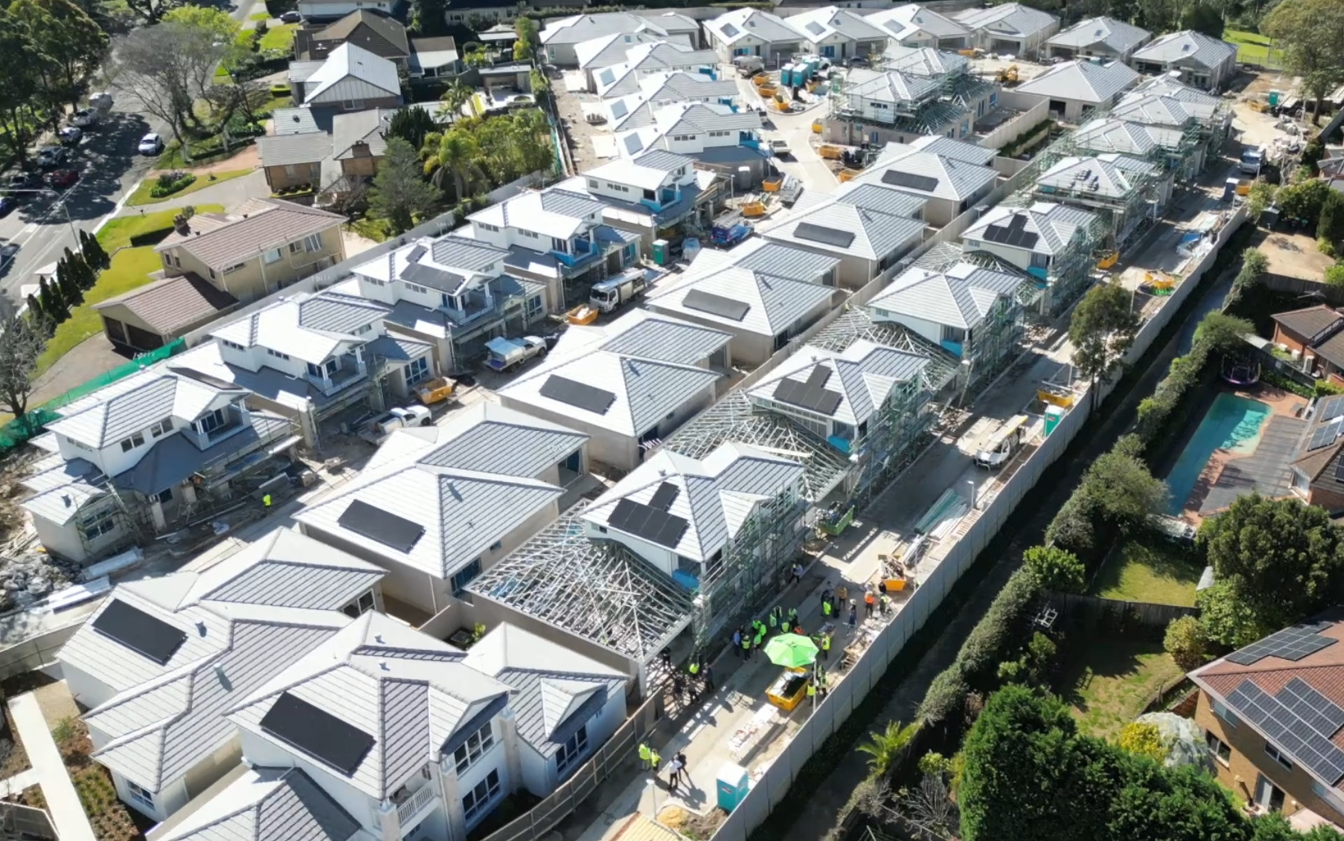 Completed medium density development at handover